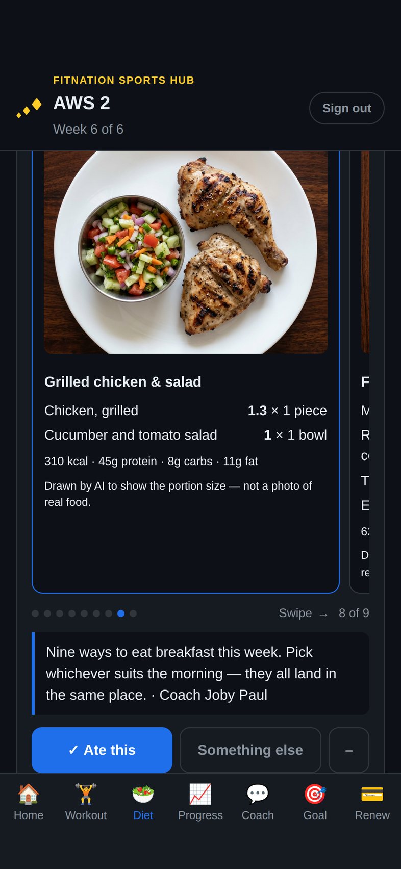 Grilled chicken & salad